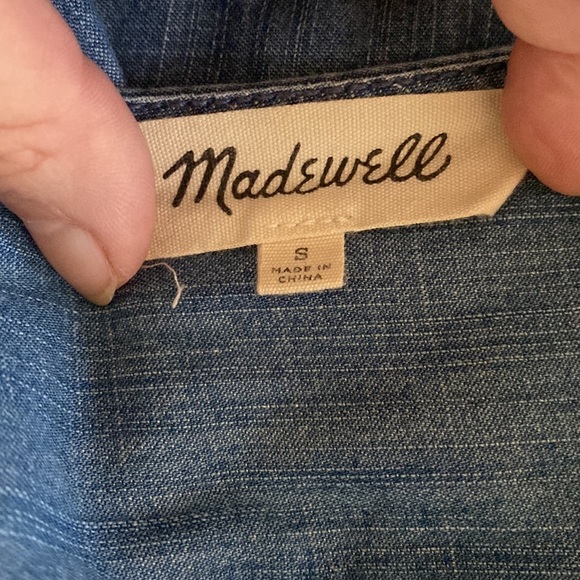 Madewell Chambray Denim lovely wrap top. - Picture 8 of 13